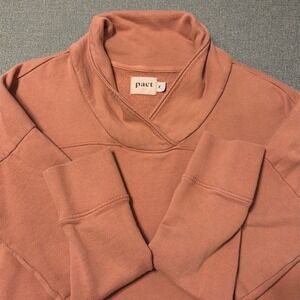 Pact Womens M Sweatshirt Cowl Neck Pullover Outdoors Casual Organic Cotton Rust